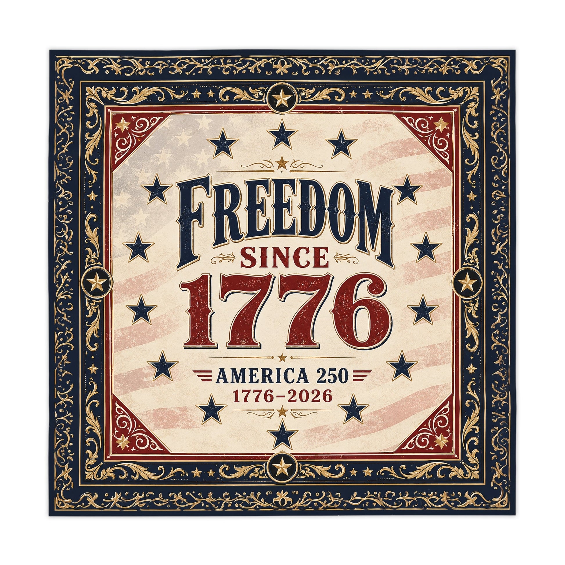 Freedom Since 1776 America's 250th Anniversary Custom Tablecloth - PatriotDepot.com