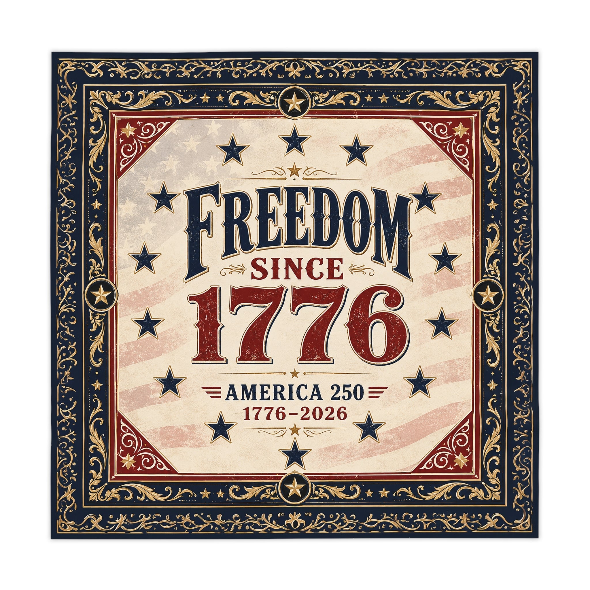 Freedom Since 1776 America's 250th Anniversary Custom Tablecloth - PatriotDepot.com