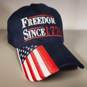 Freedom Since 1776 Hat w/Flag Bill - PatriotDepot.com