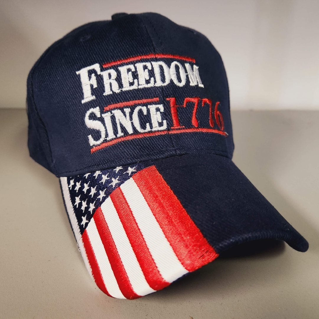 Freedom Since 1776 Hat w/Flag Bill - PatriotDepot.com