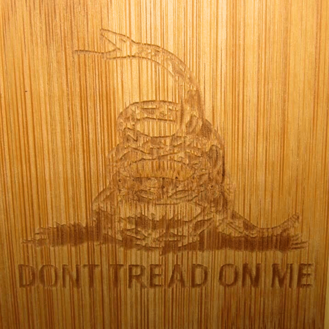 Gadsden "Don't Tread on Me" Bamboo Cutting Board (12"x9") - PatriotDepot.com