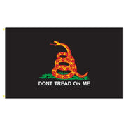 Gadsden Don't Tread on Me (Black) 4'x6' Flag - PatriotDepot.com