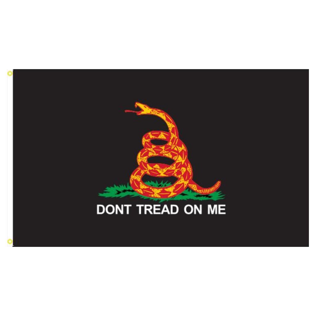 Gadsden Don't Tread on Me (Black) 4'x6' Flag - PatriotDepot.com