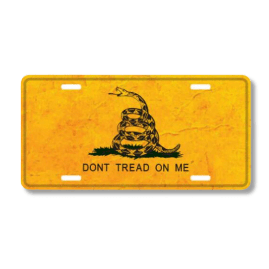 Gadsden Don't Tread on Me (Distressed) License Plate - PatriotDepot.com