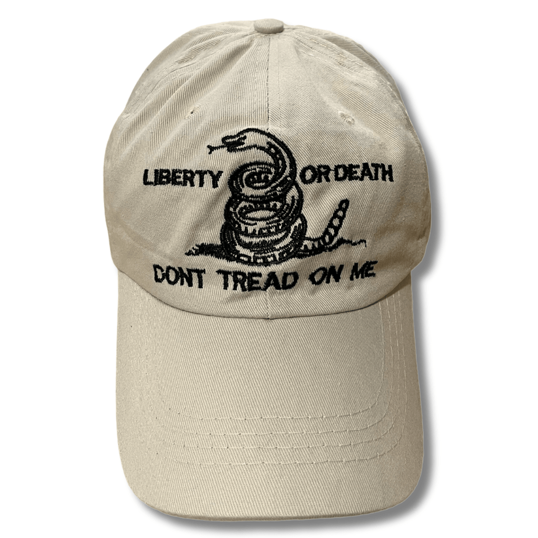 Gadsden Don't Tread on Me Embroidered Hat (Khaki) - PatriotDepot.com
