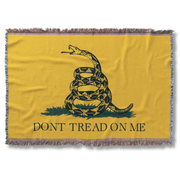 Gadsden Don't Tread on Me Jacquard Loom Woven Cotton Blanket (4'x6') - PatriotDepot.com