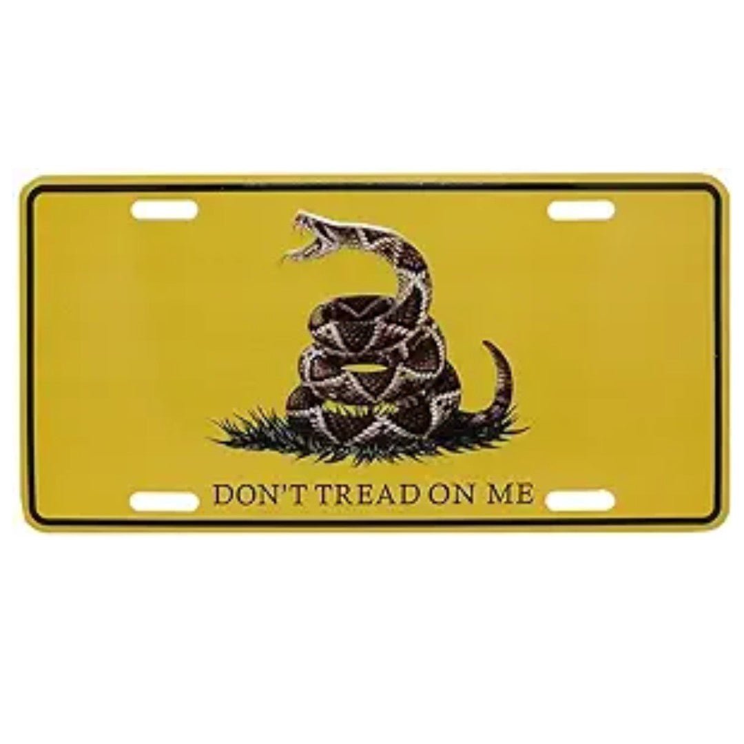 Gadsden "Don't Tread On Me" Live Snake License Plate - PatriotDepot.com