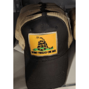 Gadsden Don't Tread on Me Patch (Two - Tone) Trucker Hat (Khaki/Black) - PatriotDepot.com