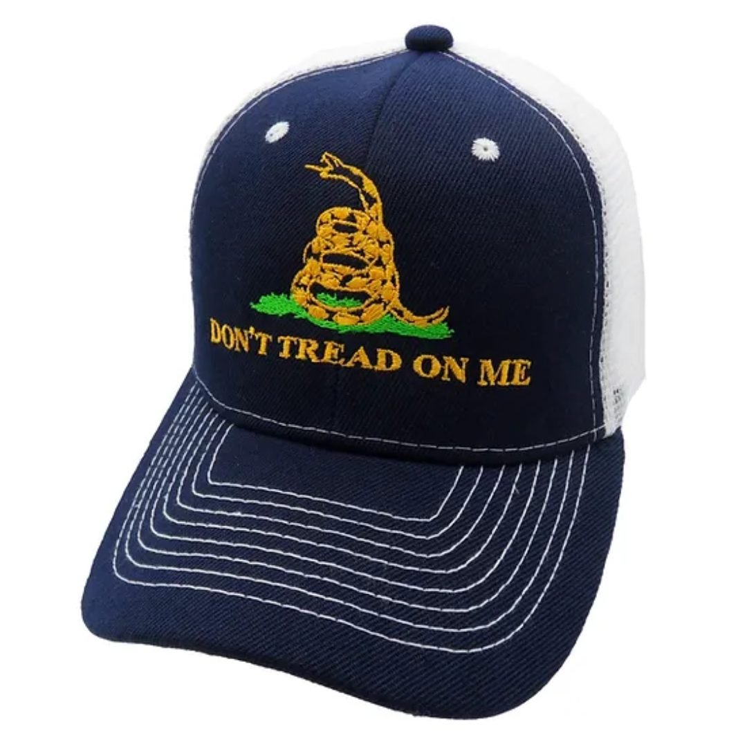 Gadsden Don't Tread On Me (Soft Mesh) Truck Style Hat (Navy) - PatriotDepot.com