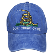 Gadsden Don't Tread on Me Washed Embroidered Hat (Blue) - PatriotDepot.com