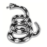 Gadsden Snake Auto Emblem (Silver & Black) - PatriotDepot.com