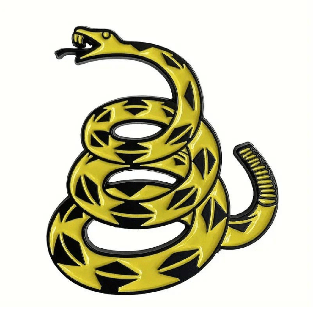 Gadsden Snake Auto Emblem (Yellow) - PatriotDepot.com
