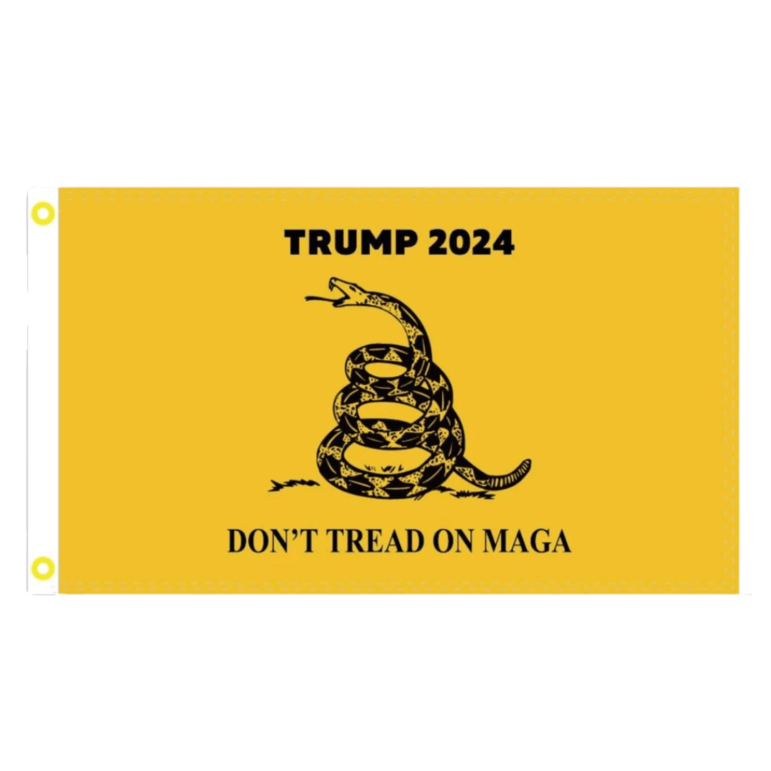 Gadsden Trump 2024 Don't Tread On MAGA 3'x5' Flag - PatriotDepot.com