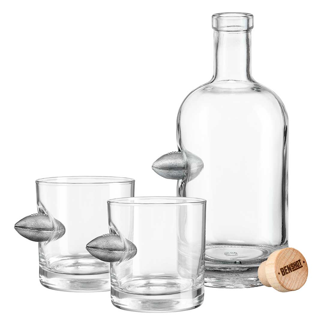 Game Day Embedded Football Glass Collection - PatriotDepot.com