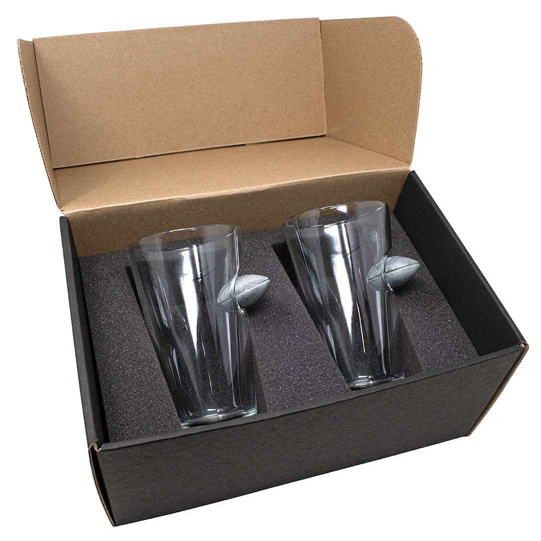 Game Day Embedded Football Glass Collection - PatriotDepot.com