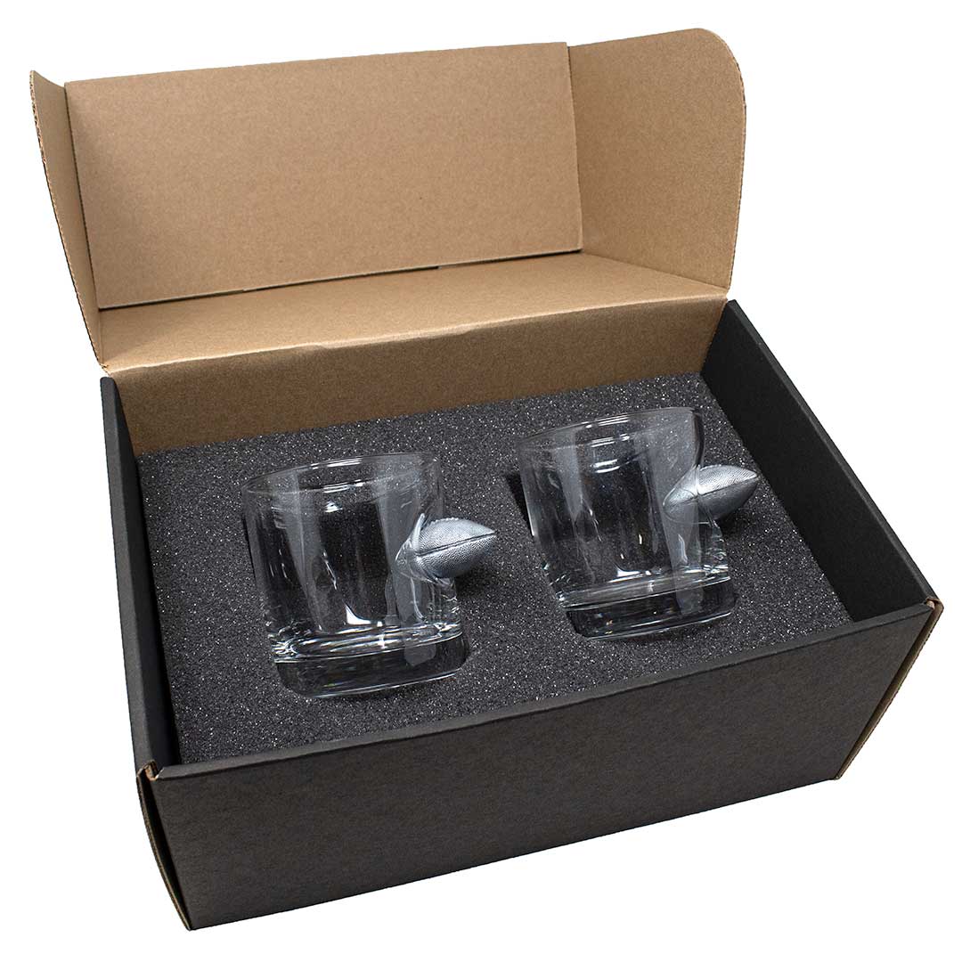 Game Day Embedded Football Glass Collection - PatriotDepot.com