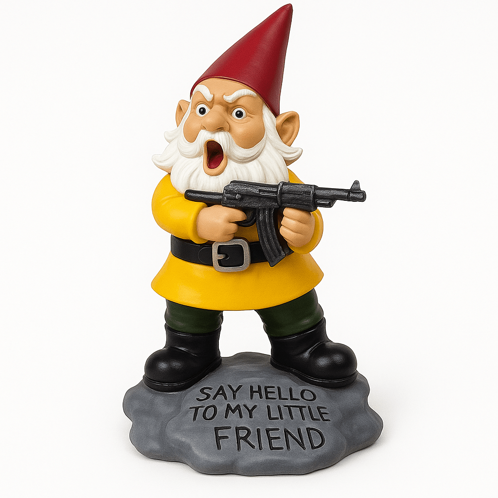 Garden Gnome With Gun (Say Hello to My Little Friend!) - PatriotDepot.com