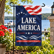 Lake America Land of the Free Patriotic Garden Flag – 12″ × 18″