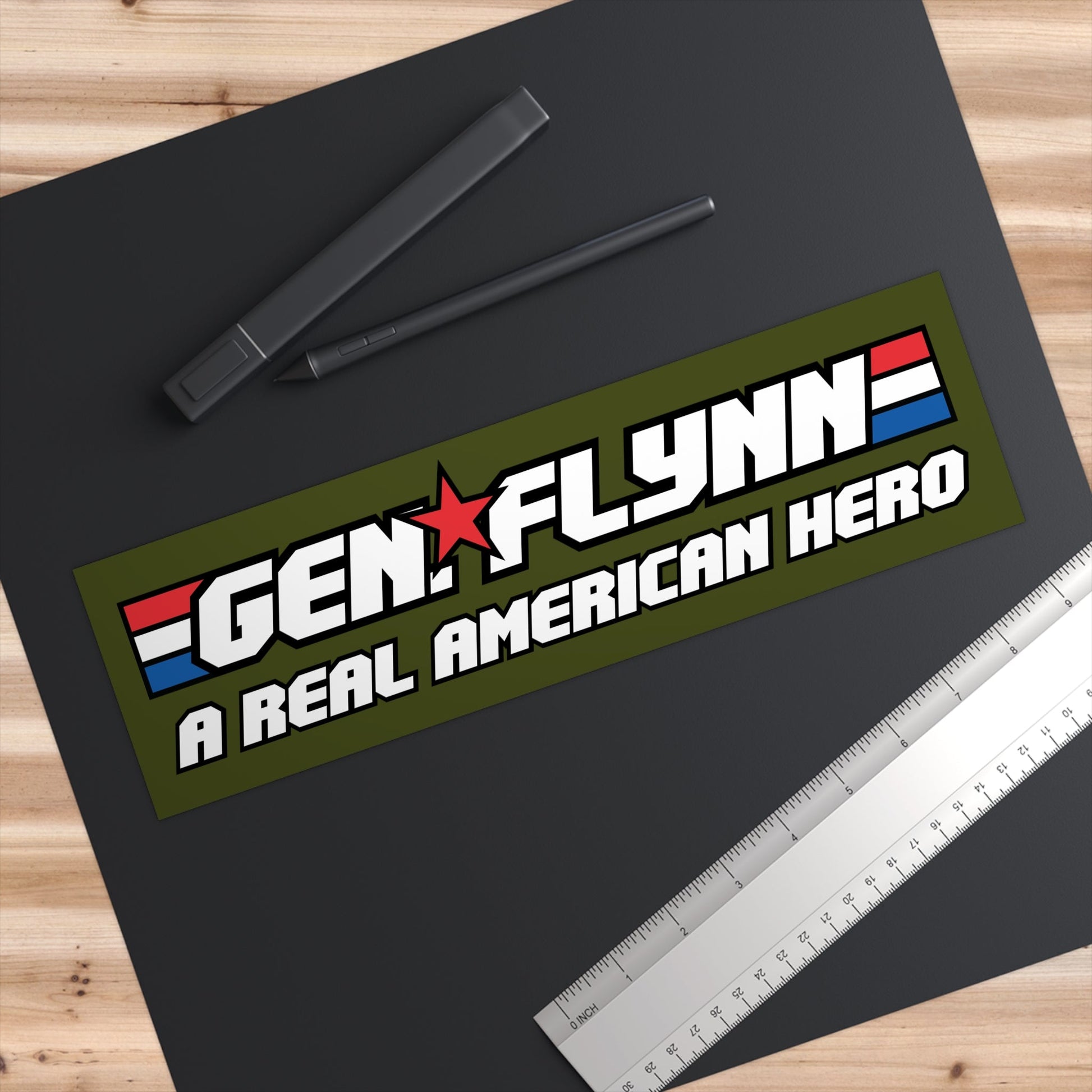 General Flynn: A Real American Hero Bumper Sticker (Military Green) - PatriotDepot.com