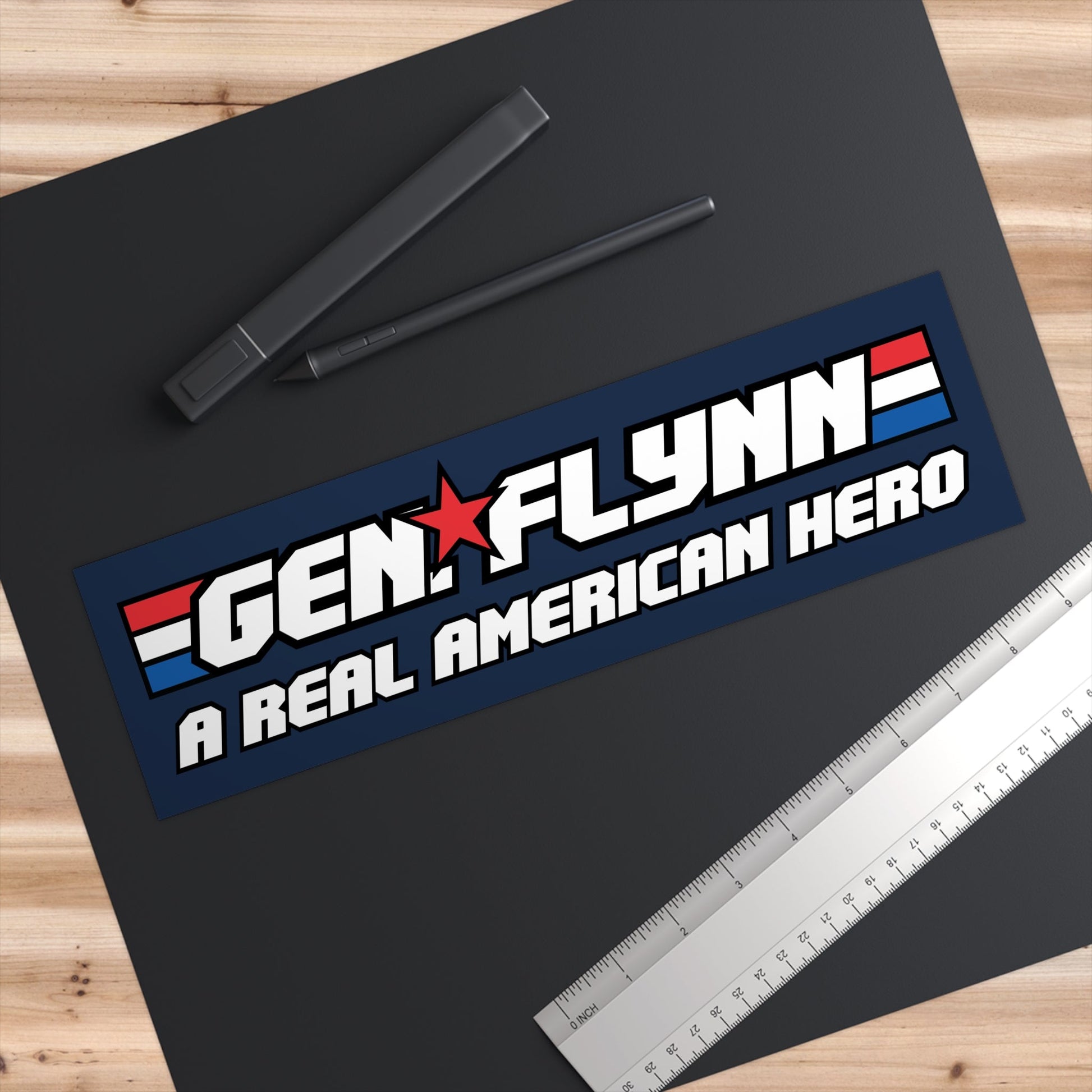 General Flynn: A Real American Hero Bumper Sticker (Navy) - PatriotDepot.com