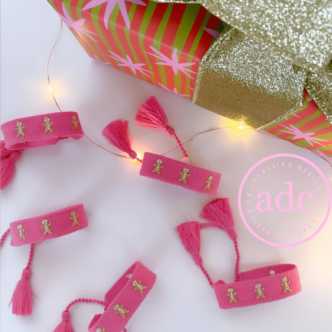 Gingerbread Adjustable Woven Canvas Christmas Bracelet - PatriotDepot.com
