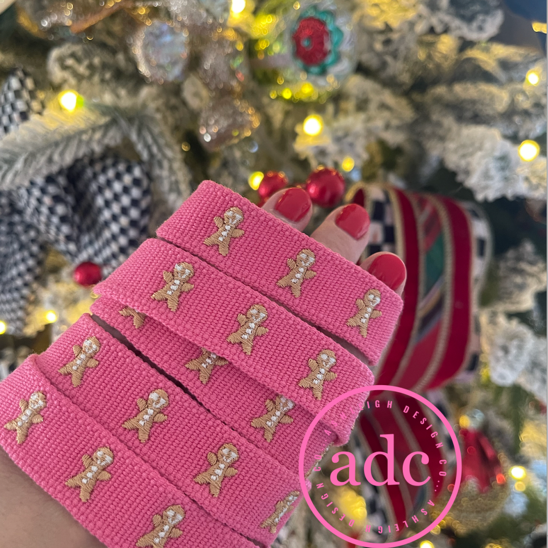 Gingerbread Adjustable Woven Canvas Christmas Bracelet - PatriotDepot.com