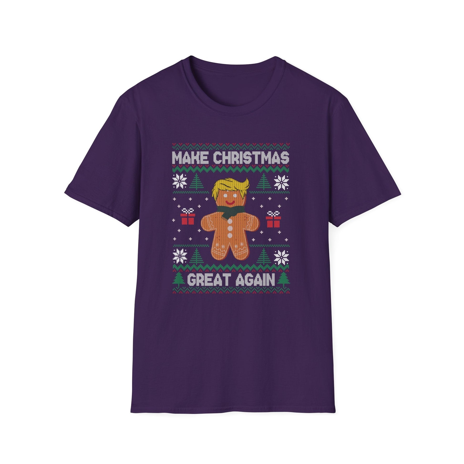 Gingerbread Trump Make Christmas Great Again Ugly Sweater Design T-Shirt - PatriotDepot.com