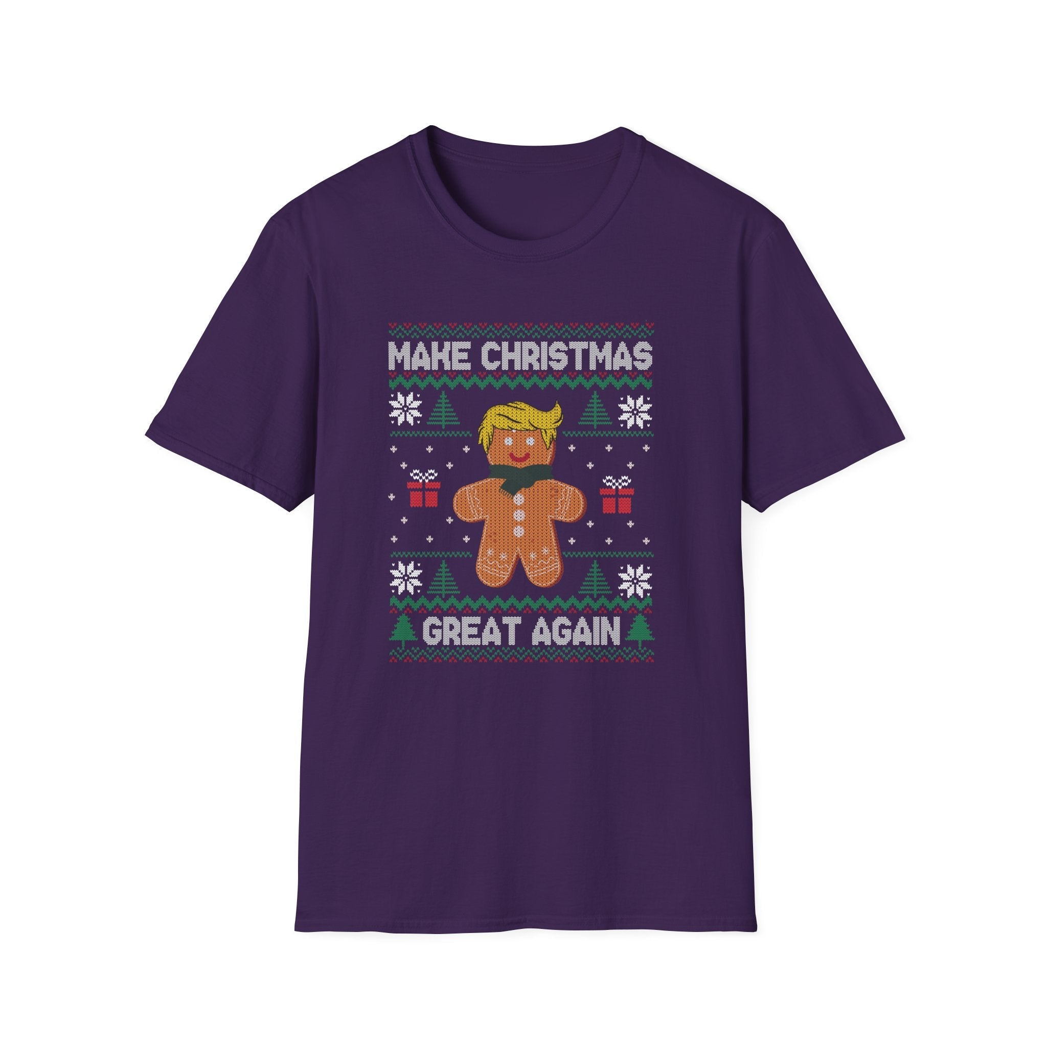 Gingerbread Trump Make Christmas Great Again Ugly Sweater Design T-Shirt - PatriotDepot.com