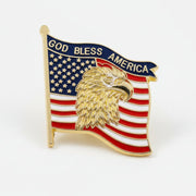 God Bless America Flag and Eagle Enamel Lapel Pin - PatriotDepot.com
