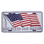 God Bless Our Nation Embossed License Plate - PatriotDepot.com