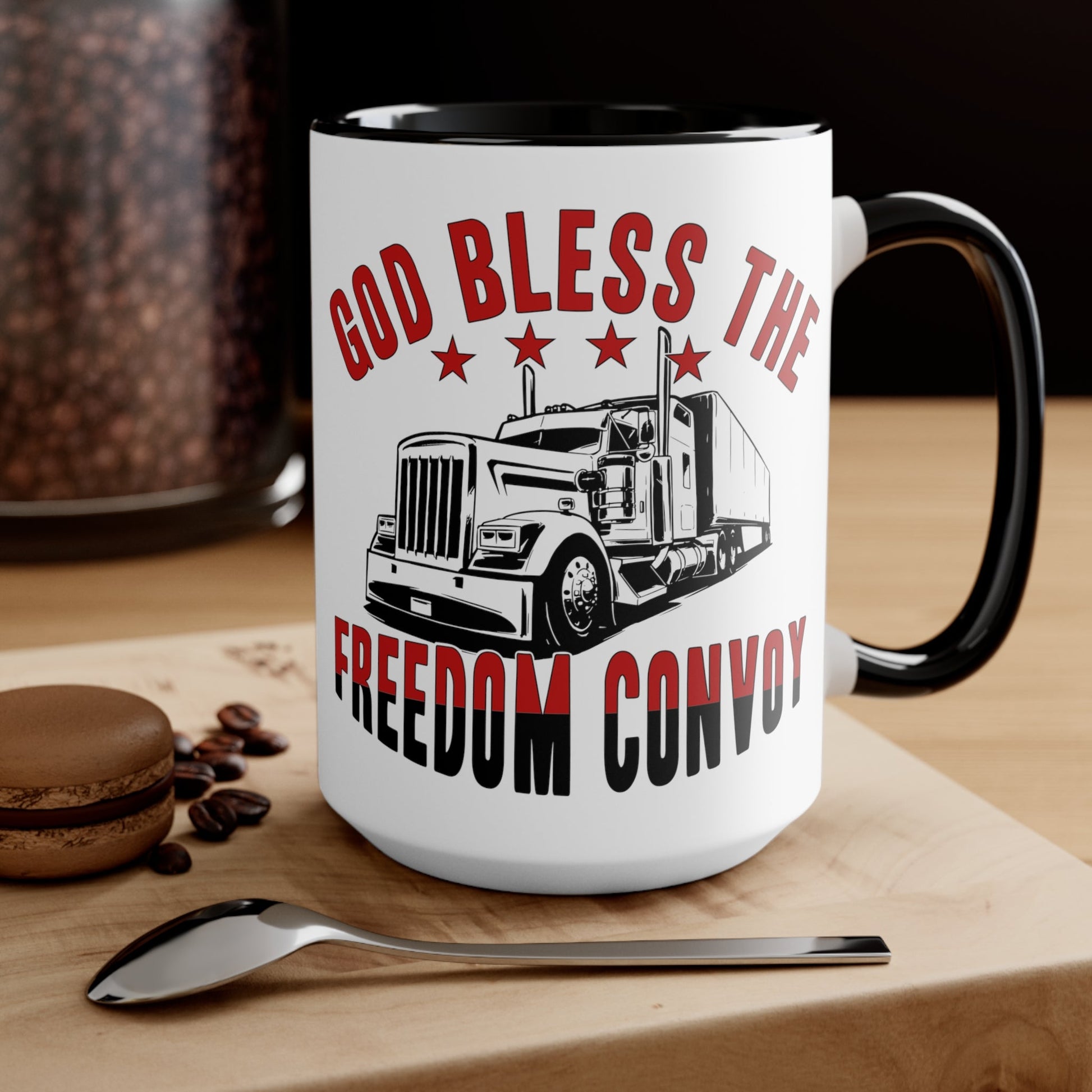 God Bless the Freedom Convoy 2022 Mug (2 Sizes, 2 Colors) - PatriotDepot.com