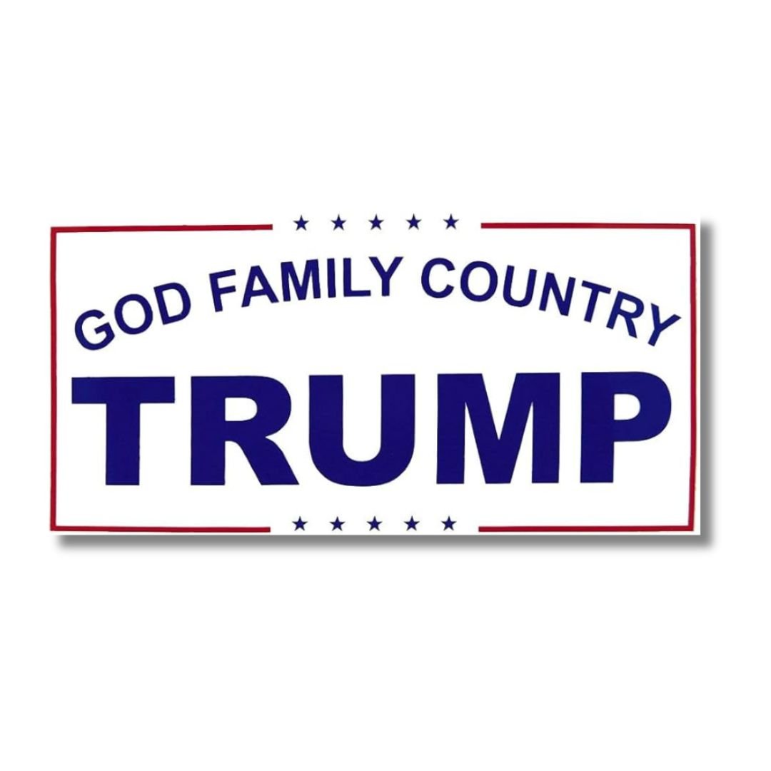 God Family Country Trump Bumper Sticker - PatriotDepot.com