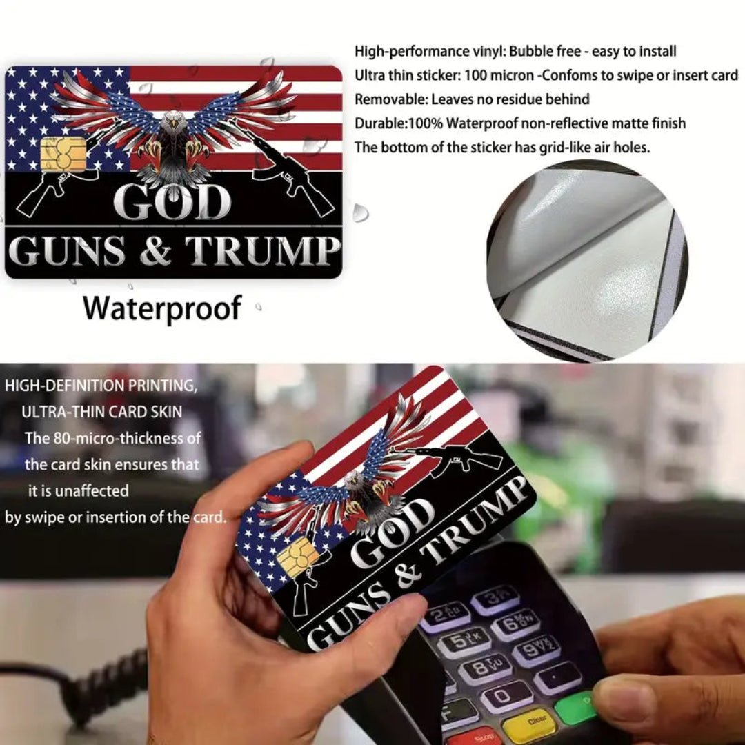God Guns & Trump Debit/Credit Card Sticker (4 Pack) - PatriotDepot.com