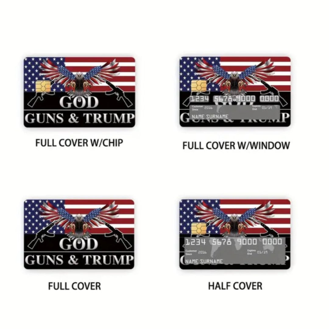 God Guns & Trump Debit/Credit Card Sticker (4 Pack) - PatriotDepot.com