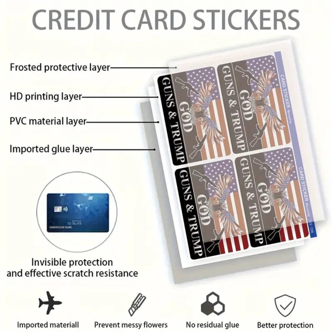 God Guns & Trump Debit/Credit Card Sticker (4 Pack) - PatriotDepot.com
