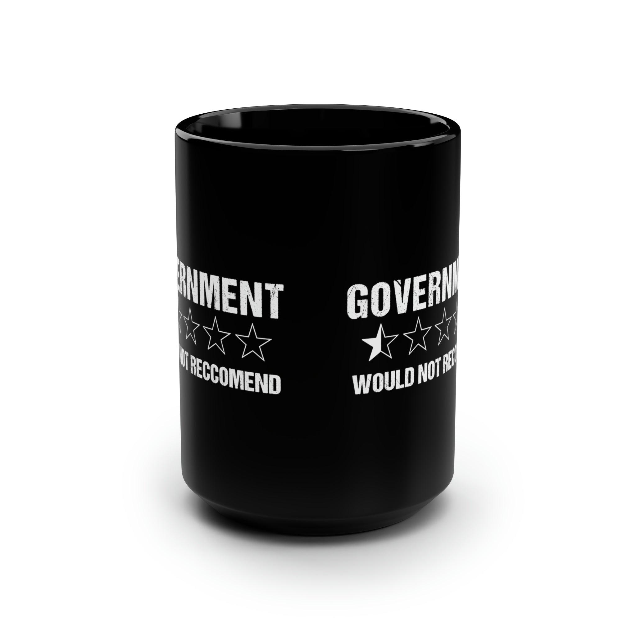 Government Rating Black Mug 15oz - PatriotDepot.com