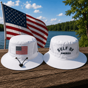 Gulf of America Custom Embroidered Safari Hat | Patriotic Sun Hat - PatriotDepot.com