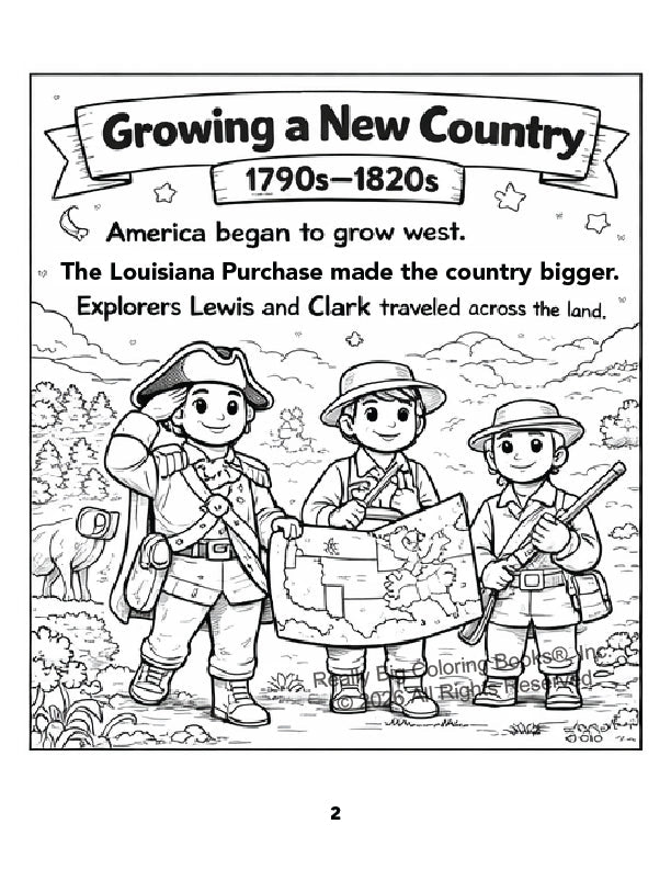 Happy 250th Birthday America! Patriotic Coloring Book for Kids | 24 Pages | 8.5" x 11" - PatriotDepot.com