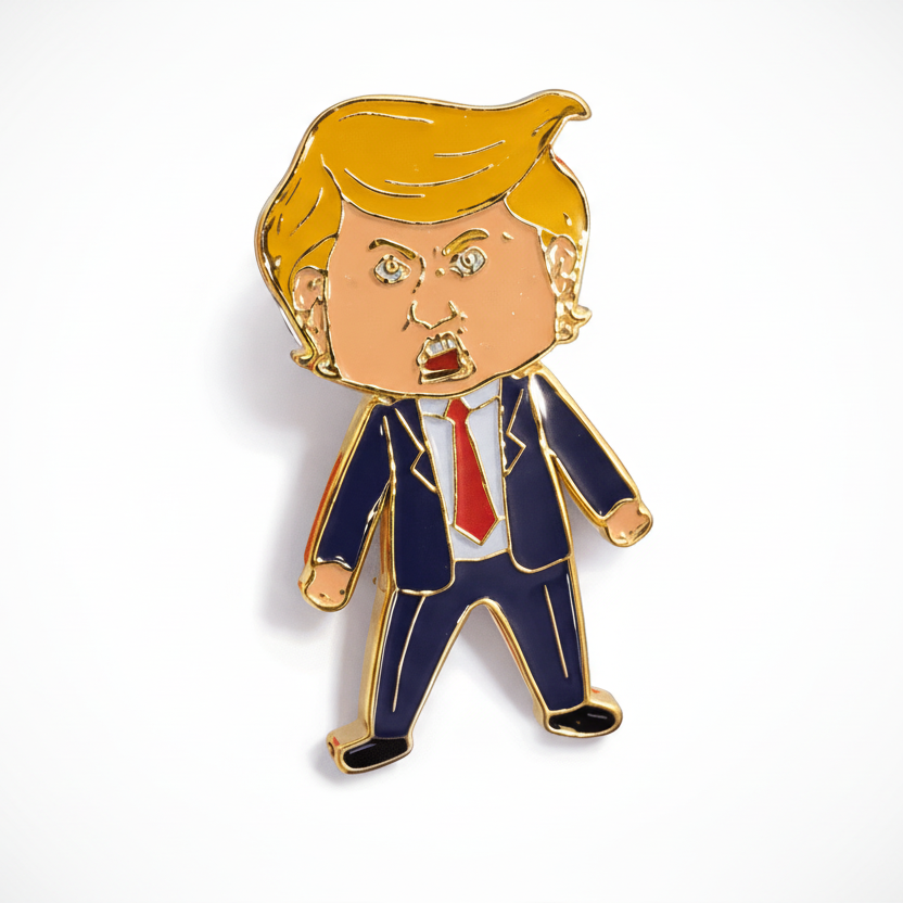 Happy Trump Classic Gold - Plated Enamel Lapel Pin - PatriotDepot.com