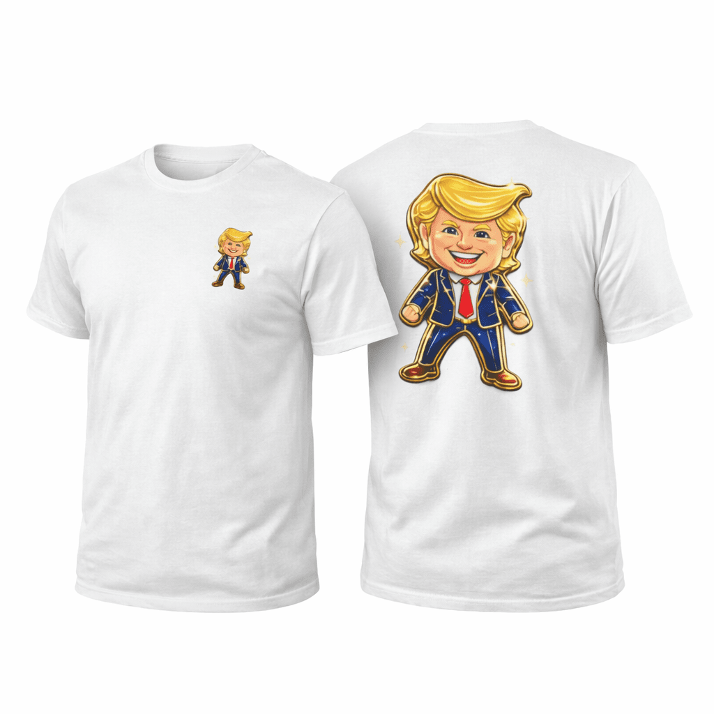 Happy Trump Pin Collectible T-Shirt (Front/Back Design) - PatriotDepot.com