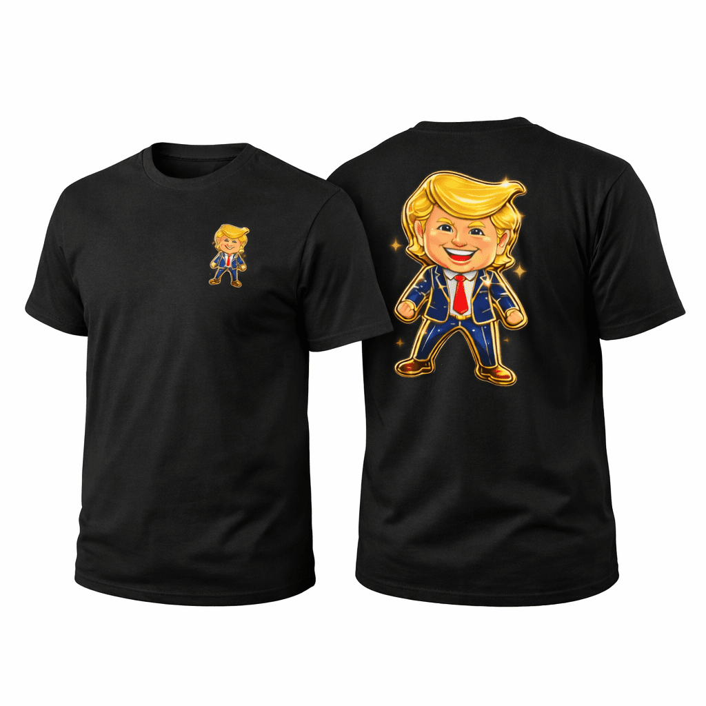 Happy Trump Pin Collectible T-Shirt (Front/Back Design) - PatriotDepot.com