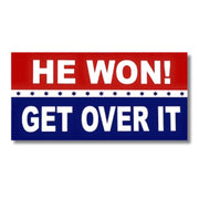 He Won Get Over It Bumper Sticker - PatriotDepot.com