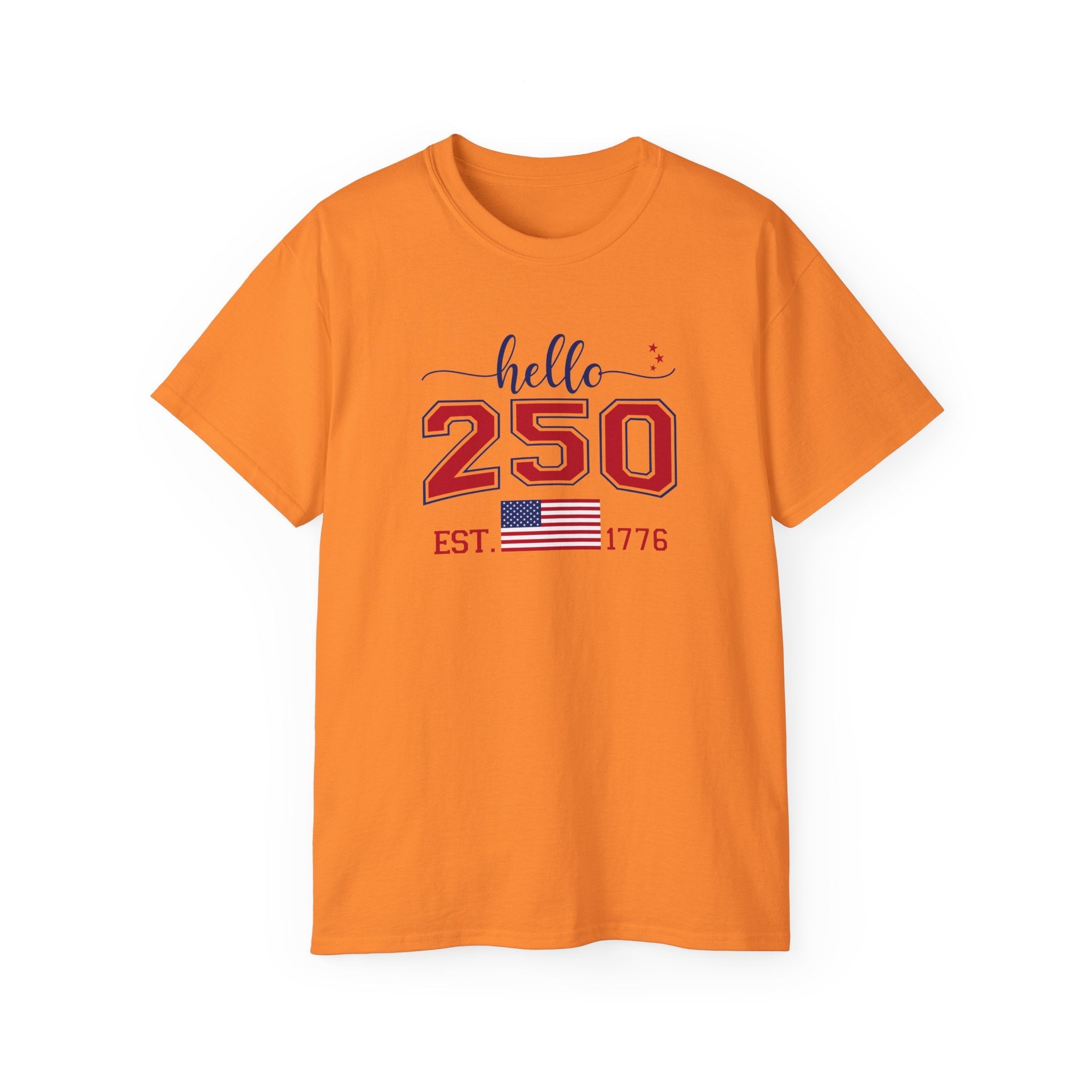 Hello, 250th Anniversary T-Shirt (America Strong) - PatriotDepot.com
