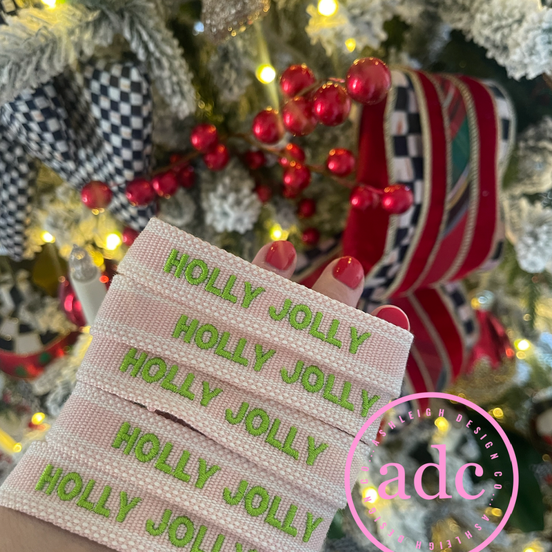 Holly Jolly Adjustable Woven Canvas Christmas Bracelet - PatriotDepot.com