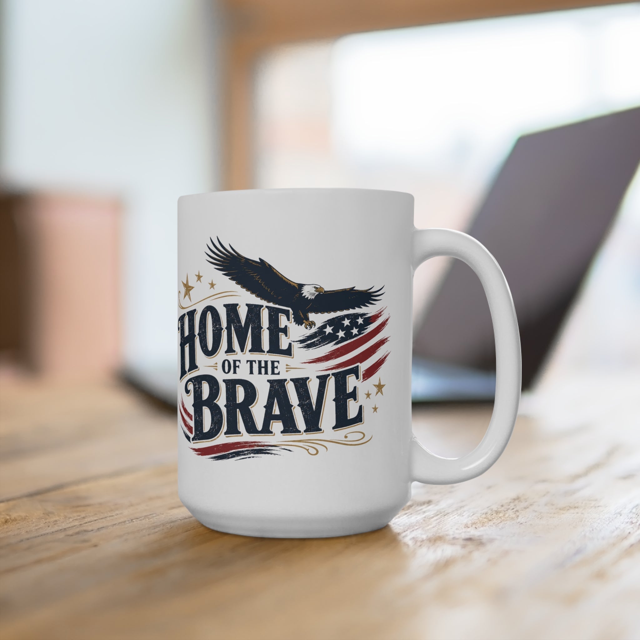Home of the Brave Mug | American Eagle Patriotic 15oz - PatriotDepot.com
