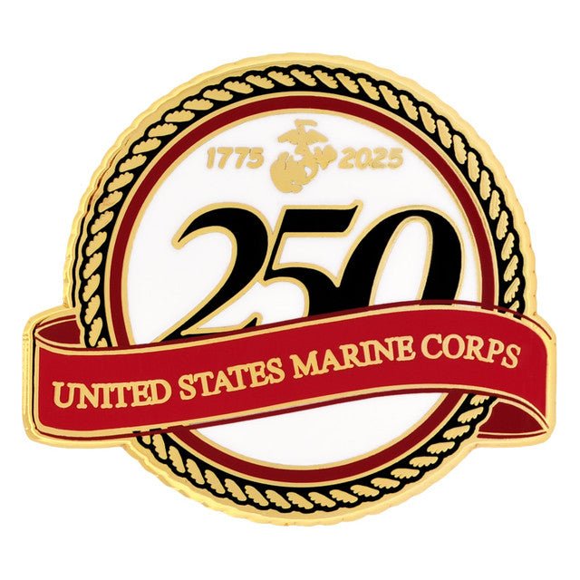 Honor Forged: U.S. Marine Corps 250th Anniversary Commemorative Lapel Pin (1775–2025) - PatriotDepot.com