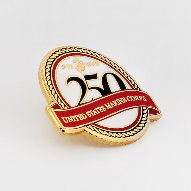 Honor Forged: U.S. Marine Corps 250th Anniversary Commemorative Lapel Pin (1775–2025) - PatriotDepot.com