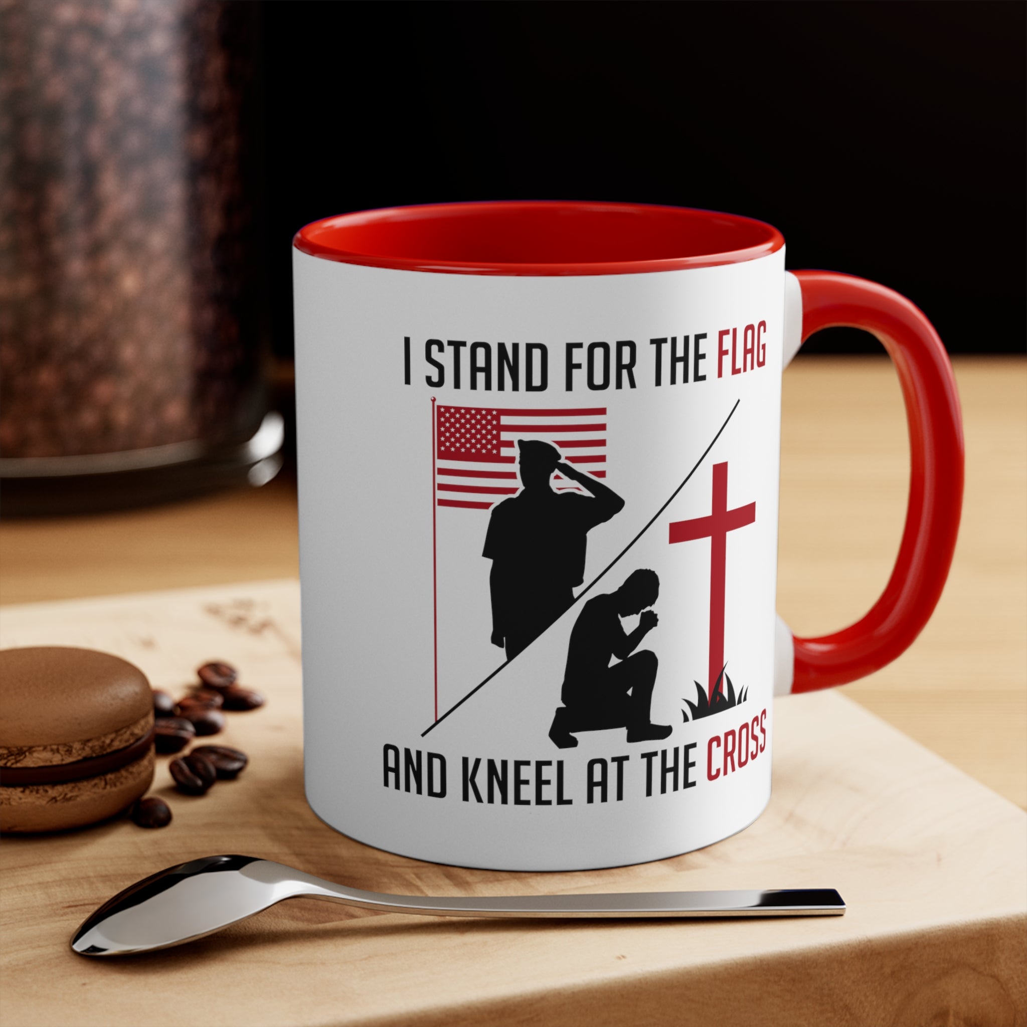 I Stand For The Flag And Kneel At The Cross Mug (2 sizes, 2 colors) - PatriotDepot.com