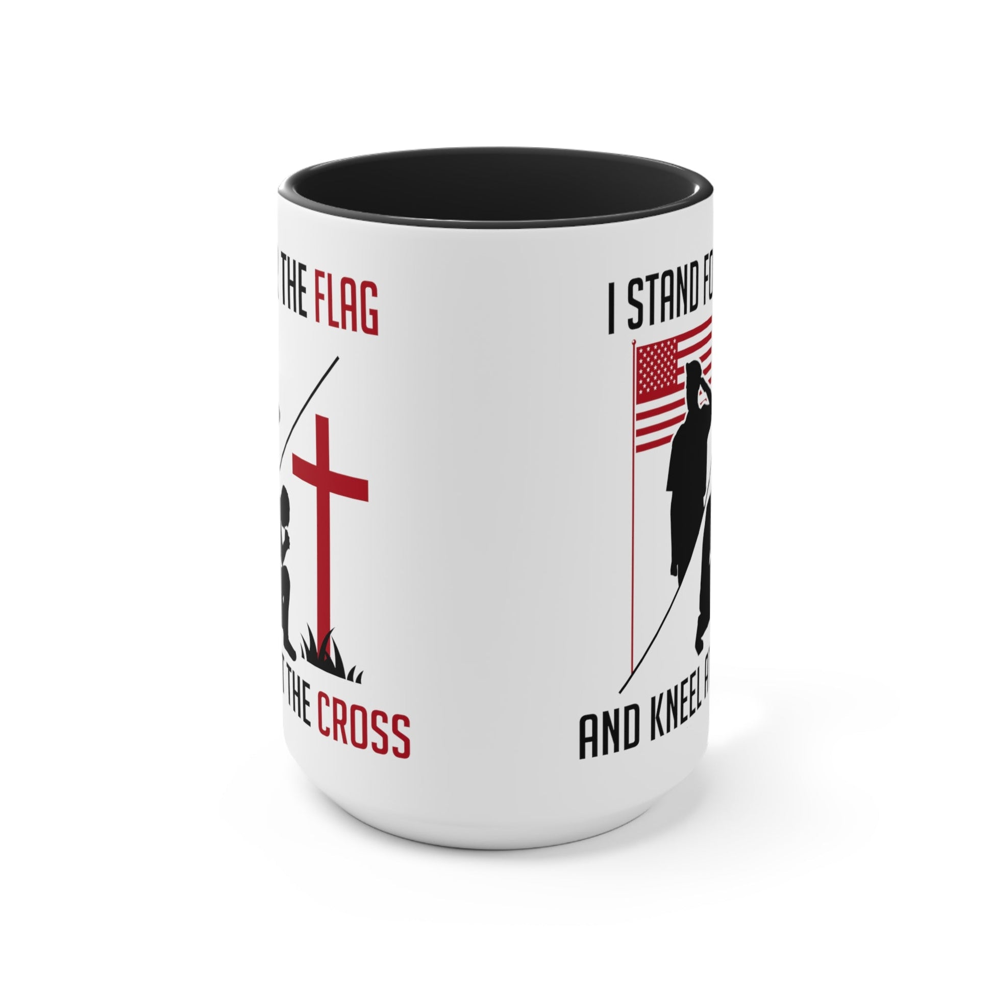 I Stand For The Flag And Kneel At The Cross Mug (2 sizes, 2 colors) - PatriotDepot.com