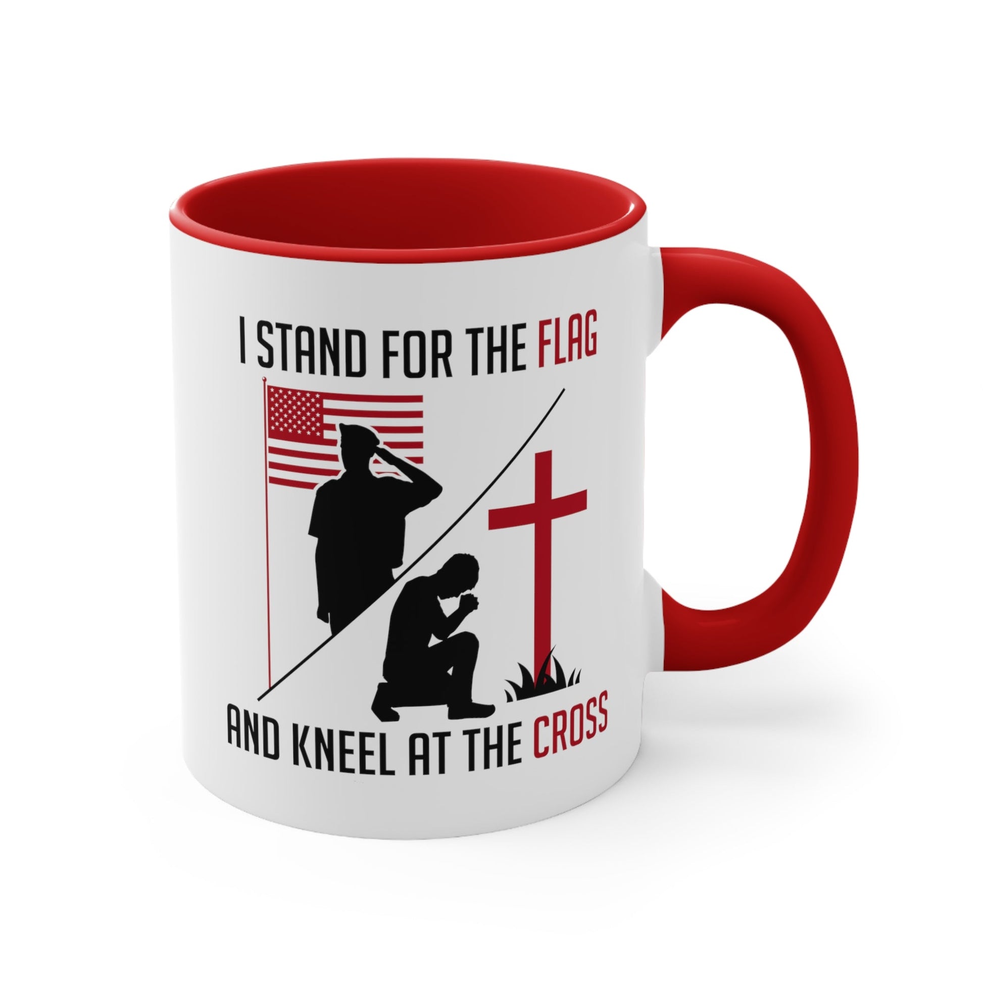 I Stand For The Flag And Kneel At The Cross Mug (2 sizes, 2 colors) - PatriotDepot.com